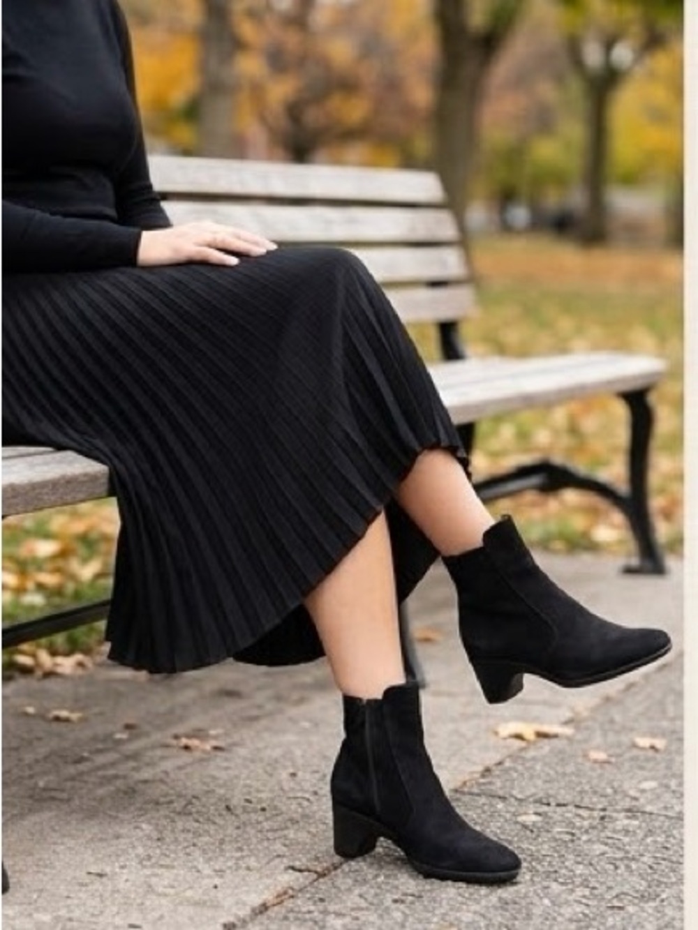 French Handcrafted Black Suede Ankle Booties Sz 9 EU | Quiet Luxury